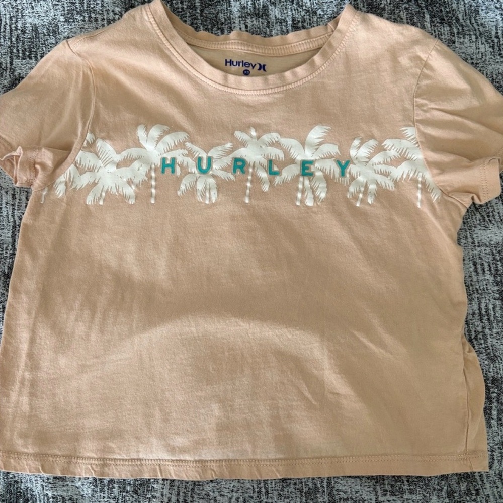 Hurley Peach Cropped T-Shirt Size XS